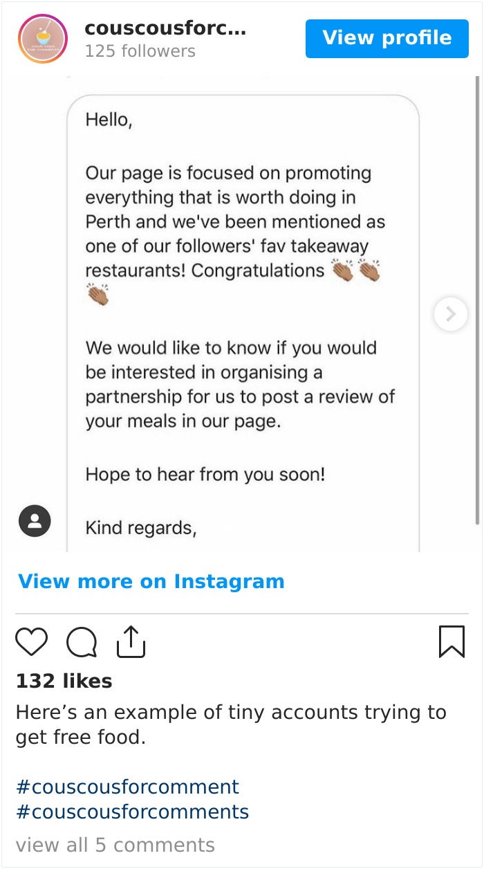 Here’s An Example Of Tiny Accounts Trying To Get Free Food.
#couscousforcomment #couscousforcomments