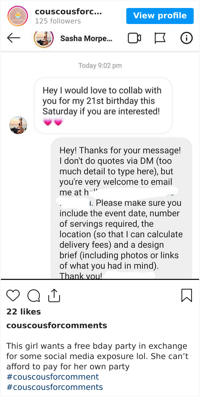 This Girl Wants A Free Bday Party In Exchange For Some Social Media Exposure Lol. She Can’t Afford To Pay For Her Own Party #couscousforcomment #couscousforcomments
