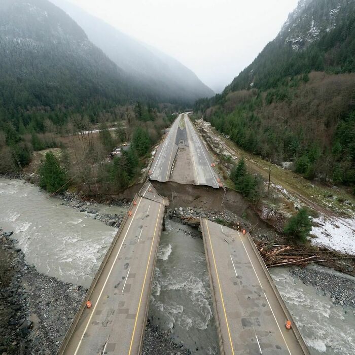 Severe Flooding Damaged Seven Bridges Along The Coquihalla Highway In November 2021