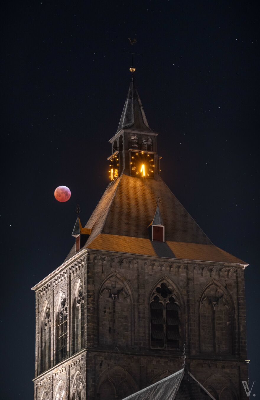 Plechelmus Basilic In Oldenzaal (Netherlands) During A Lunar Eclipse