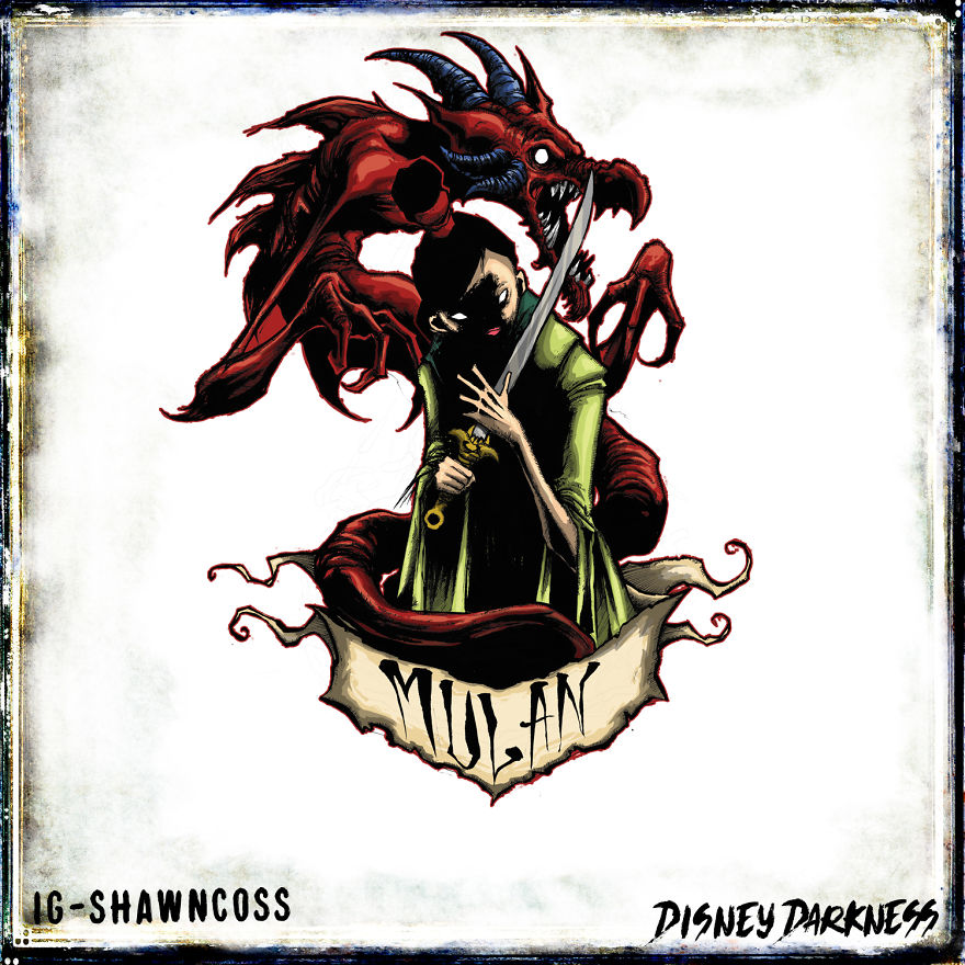 6 Disney Princesses Re-Imagined In A Horrific Dark Style