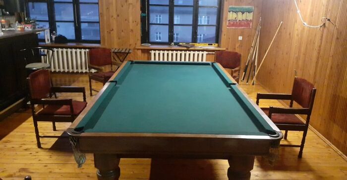 This Billiards Table That Can Also Act As A Table For Board Games And Such