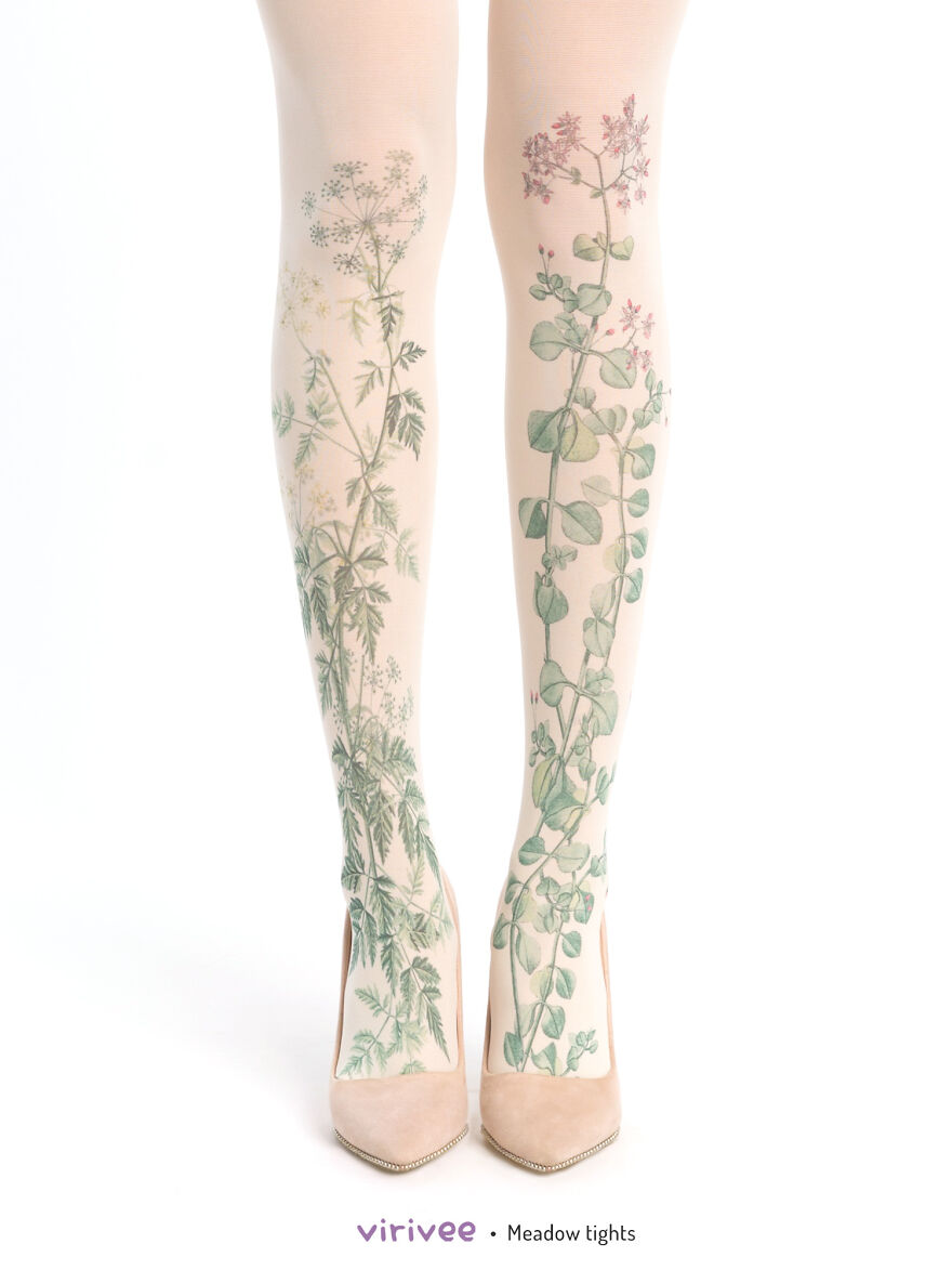 I Designed These Floral Tights And They Look As If You Are Wearing The Meadow On Your Legs (25 Pics)