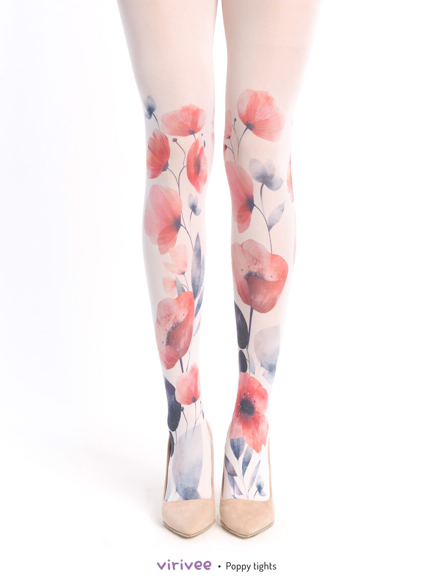 I Designed These Floral Tights And They Look As If You Are Wearing The Meadow On Your Legs (25 Pics)