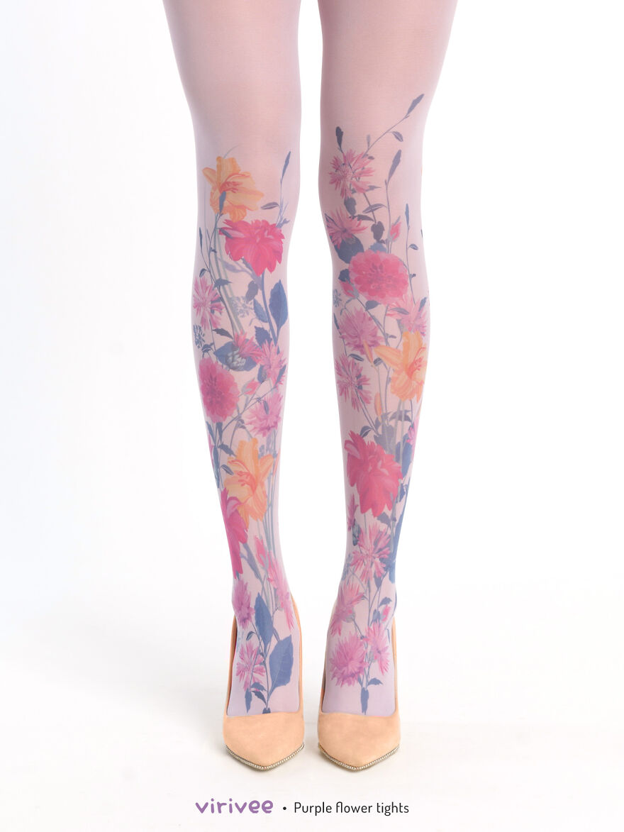 I Designed These Floral Tights And They Look As If You Are Wearing The Meadow On Your Legs (25 Pics)