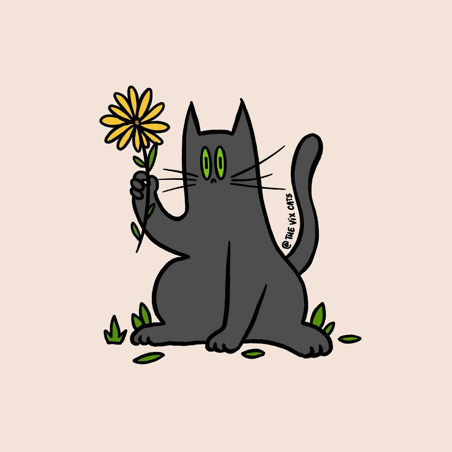 I Began Drawing Illustrations Of My Two Lovely Cats After I Got A Second Cat, Here's How It Went (21 Pics)