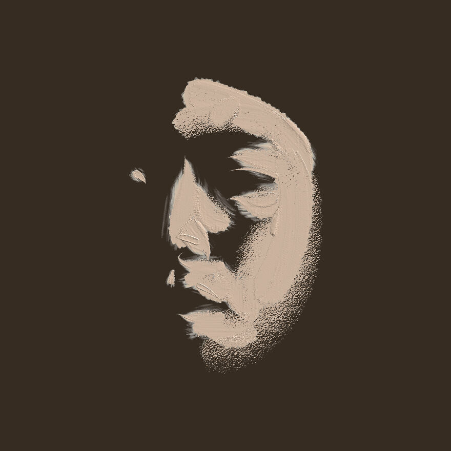 I Used Impasto Brush Strokes To Create Minimal Portraits.