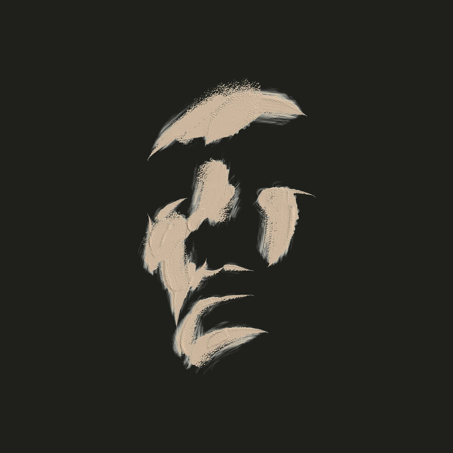 I Used Impasto Brush Strokes To Create Minimal Portraits.