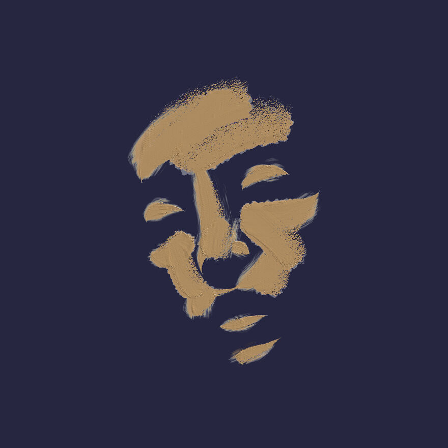 I Used Impasto Brush Strokes To Create Minimal Portraits.