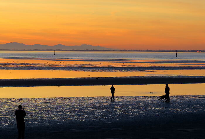 Seashore Near Vancouver - Low Tide And Sunset