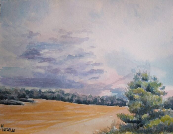 Cloudy Morning. Watercolors