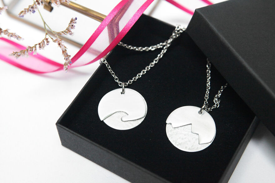 "Wave" And "Mountain" Necklace