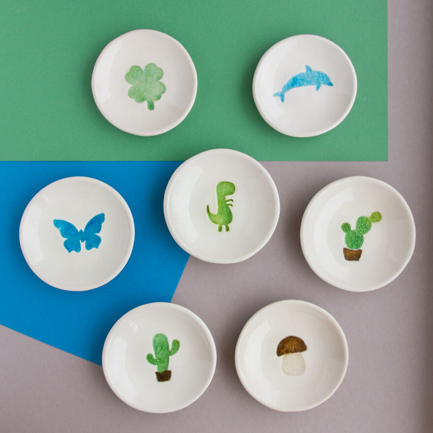 I Made Unique Design Ceramics Dishes With Molting Glass.