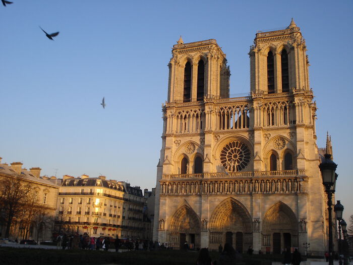 Sunset Reflections On Notre Dame Before The Fire.