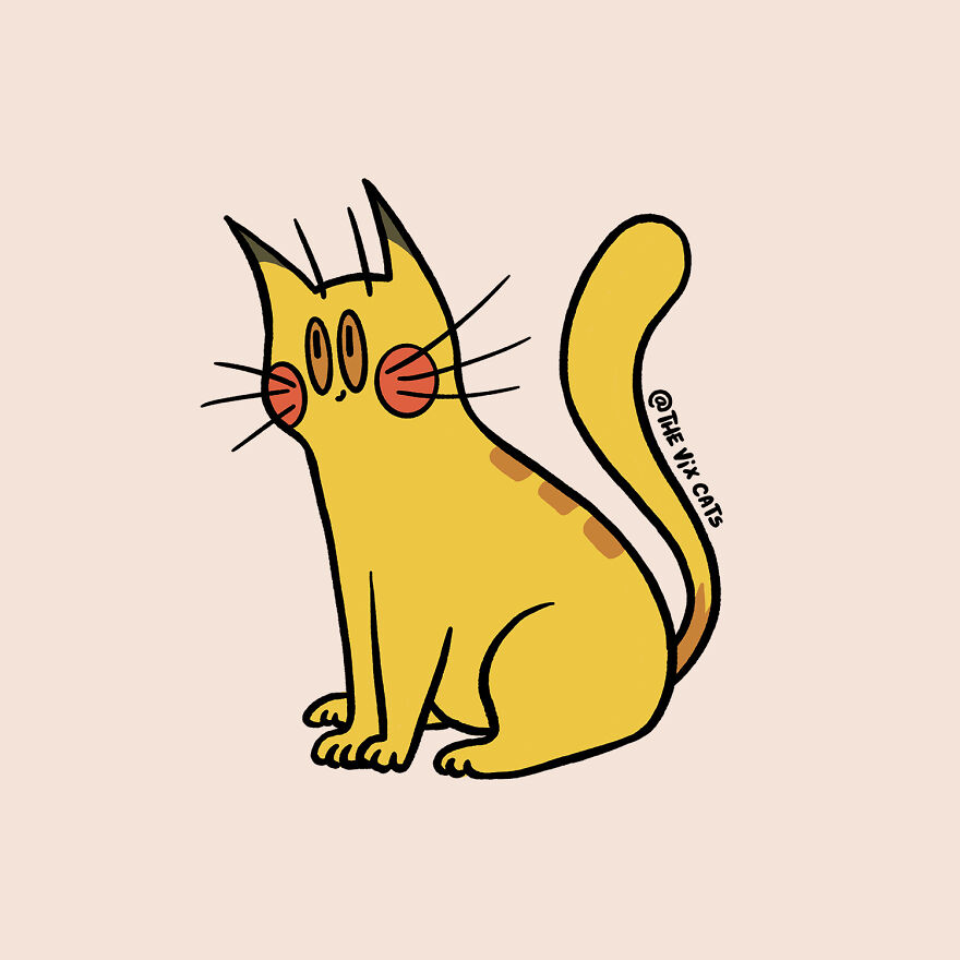 I Began Drawing Illustrations Of My Two Lovely Cats After I Got A Second Cat, Here's How It Went (21 Pics)