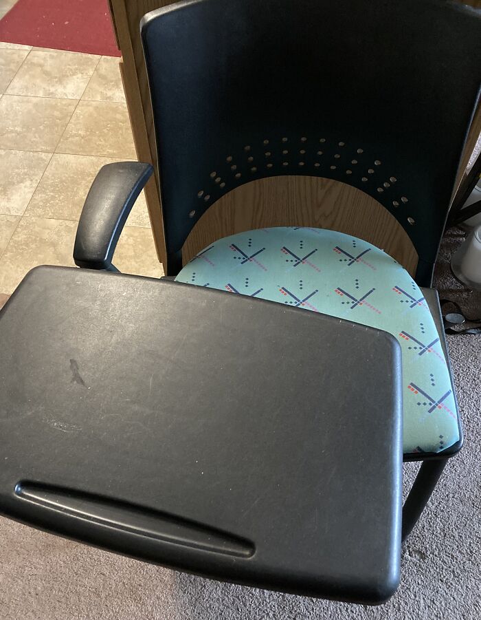 Old Time Student Desk W/ Famous Portland Oregon Airport Carpet $10