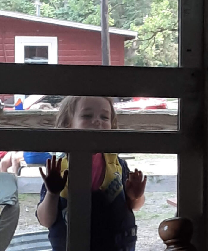 She Was So Excited To Go In A Lake And Kept Banging On The Door Telling Us To Hurry