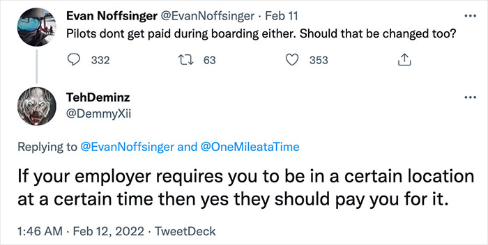 Pilots Don't Get Paid During Boarding