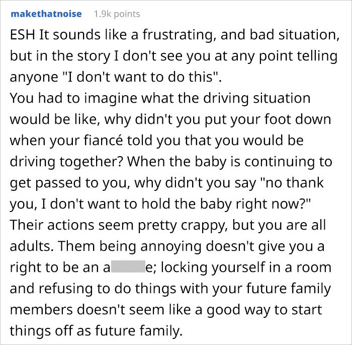 &ldquo;AITA For Telling My Fiance I&rsquo;m Locking Myself In The Room For The Rest Of The Vacation Because I&rsquo;m Tired Of Holding His Sister&rsquo;s Kid?&rdquo;
