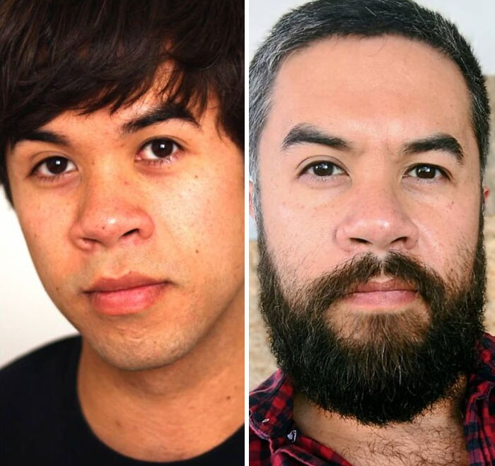 25 And 35 Years Old. A Lot Of You Ask What I Look Like Without A Beard. I Basically Look 15