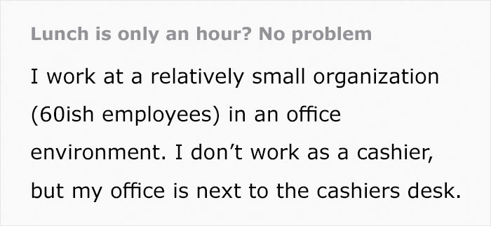 Boss Demands Employee Complies With Lunch Break Rule, Ends Up Making Them Way Less Efficient