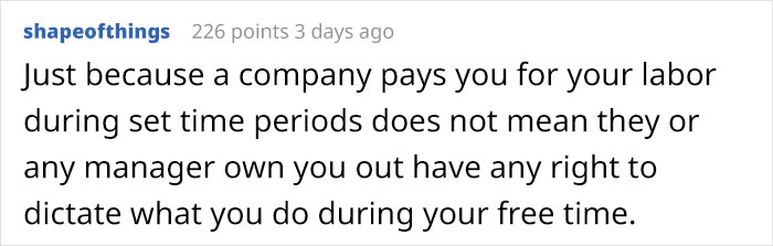 Management Tells Off This Employee For Using Their Days Off Not For Work, They Quit On The Spot Management Tells Off This Employee For Using Their Days Off Not For Work, They Quit On The Spot