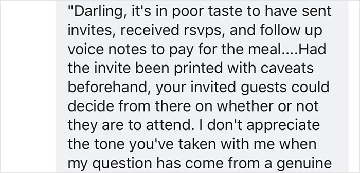 Bride Doesn't Include Wedding Dinner Price In Her Wedding Invites, Is Surprised To See Many Guests Canceling On Her After They Find Out Bride Doesn't Include Wedding Dinner Price In Her Wedding Invites, Is Surprised To See Many Guests Canceling On Her After They Find Out