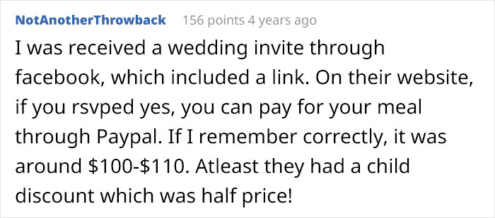 Bride Doesn't Include Wedding Dinner Price In Her Wedding Invites, Is Surprised To See Many Guests Canceling On Her After They Find Out Bride Doesn't Include Wedding Dinner Price In Her Wedding Invites, Is Surprised To See Many Guests Canceling On Her After They Find Out