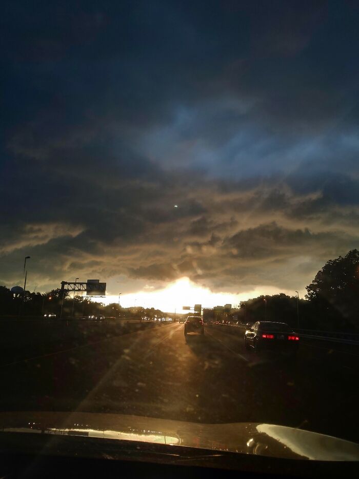 In The Morning On The Way To Worn With A Big Storm Rolling In