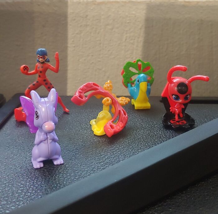 My "Co-Workers" Next To My Screen (Kinder Joy Toys). I'm 38.