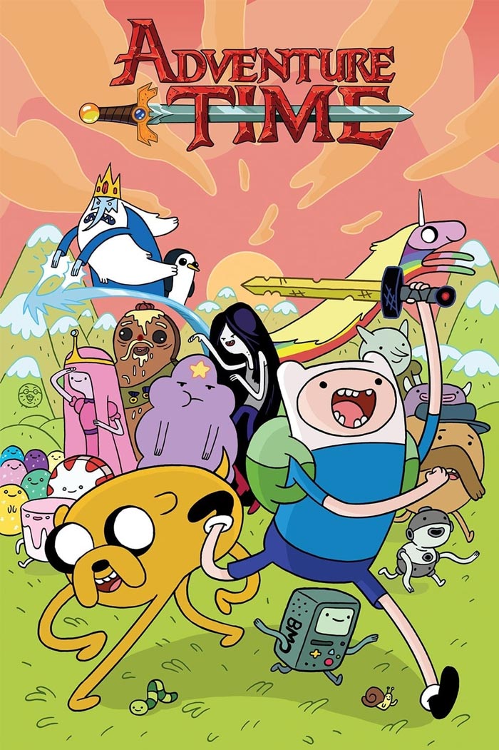 Poster for Adventure Time featuring character Finn and Jake