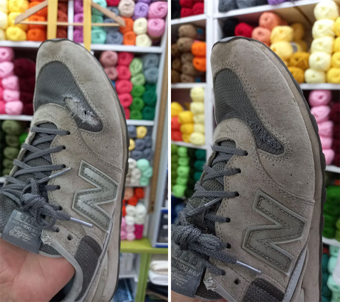 Zapatillas reparadas, ¡gracias mamá!