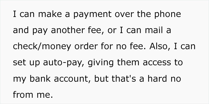 Guy Makes It Very Inconvenient For This Company After It Tried To Charge Him $14.95 ‘Convenience’ Fee For Online Payments Guy Makes It Very Inconvenient For This Company After It Tried To Charge Him $14.95 ‘Convenience’ Fee For Online Payments