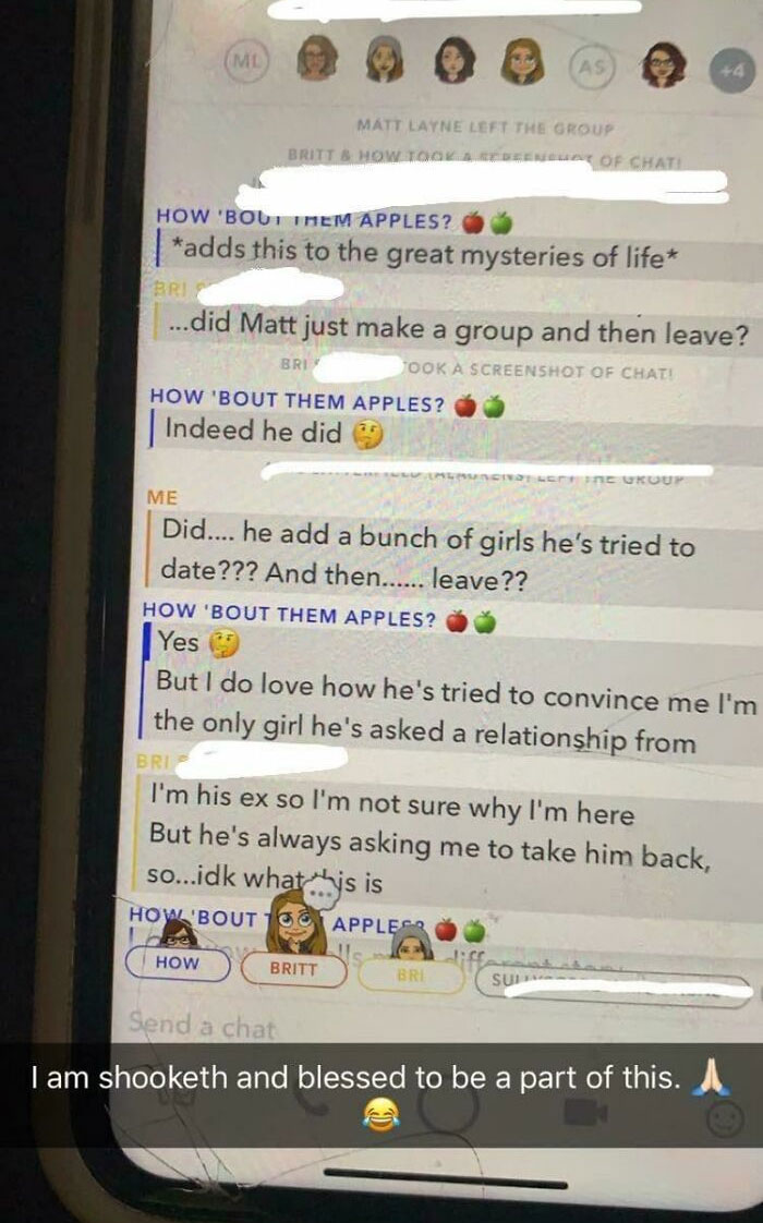 When A Guy Accidentally Adds All The Girls He’s Tried To Date To A Group Snap Chat