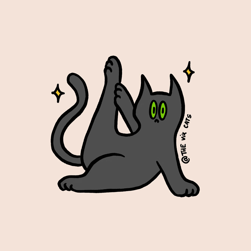 I Began Drawing Illustrations Of My Two Lovely Cats After I Got A Second Cat, Here's How It Went (21 Pics)