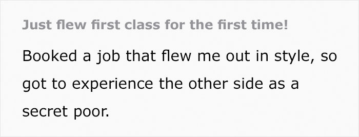 "Fancy Stuff Be Wasted On Rich People": Man Got To Fly First-Class For The First Time Ever, Shares What "The Other Side" Looks Like In This Joyful Thread "Fancy Stuff Be Wasted On Rich People": Man Got To Fly First-Class For The First Time Ever, Shares What "The Other Side" Looks Like In This Joyful Thread