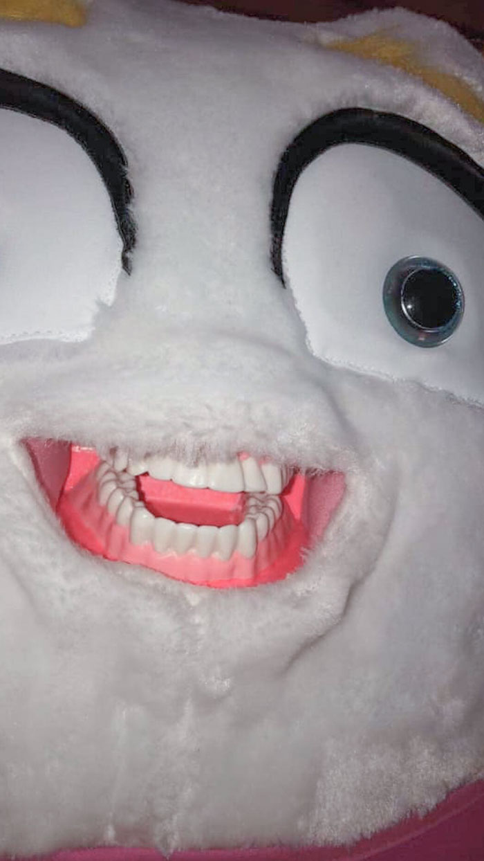 This Was Sitting In My Dentist's Office. Staring At Me While I Waited For The Dentist. It's A Doll To Teach Kids How To Brush Their Teeth