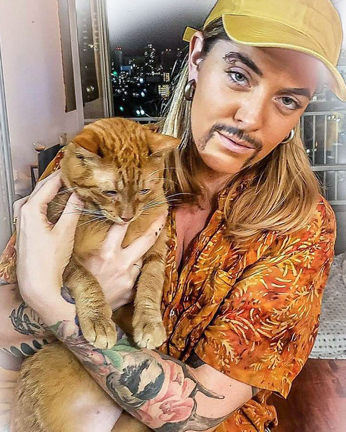 My Wife Dressed Up For Her Birthday During The Lockdown. This Is The Result Of Watching The Tiger King, Boredom And A Lot Of Whiskey