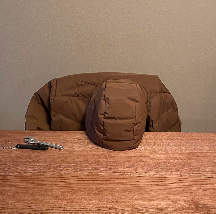 My Wife Sent Me This Picture While I Was At Work To Tell Me My Jacket Was Depressed