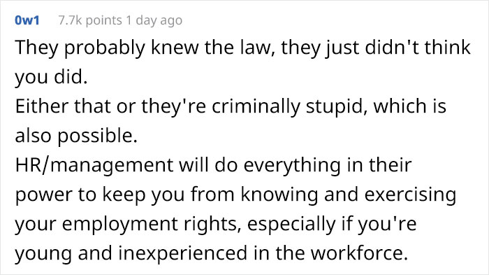 Management Bites Their Tongue When They Realize Employee Knows It's Illegal To Have A Policy Against Discussing Wages
