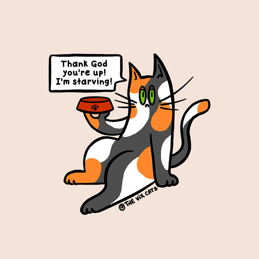 I Began Drawing Illustrations Of My Two Lovely Cats After I Got A Second Cat, Here's How It Went (21 Pics)