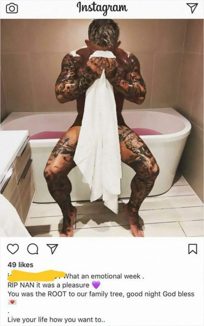 When You Use Your Nanas Death As An Excuse To Show Off Your Tattoos