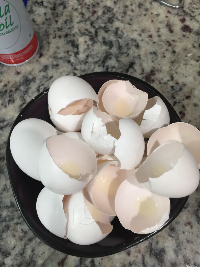 Only Farmers And Rancher Will Get This. Bowl Of Eggshells