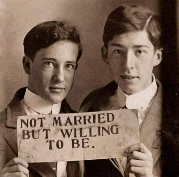 Two Young Men Declare Their Willingness To Be Legally Wed To One Another Despite The Law Not Allowing Them To | C. 1900