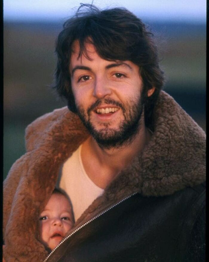 Paul Mccartney With His Daughter Mary In | Scotland, 1970