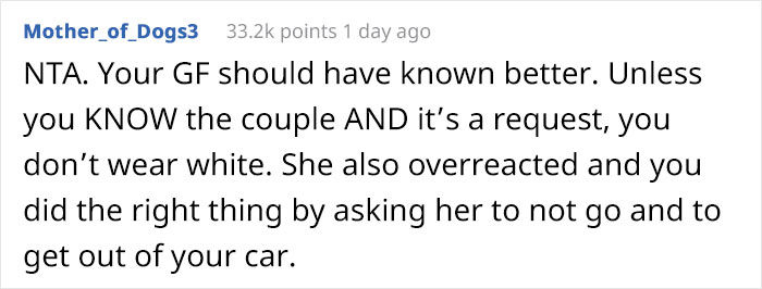 Guy Wonders If He Was Too Harsh After Demanding His Girlfriend Change Her Dress For A Colleague's Wedding Guy Wonders If He Was Too Harsh After Demanding His Girlfriend Change Her Dress For A Colleague's Wedding