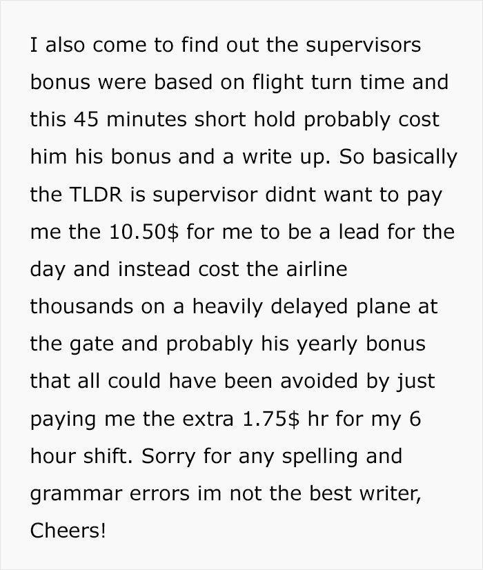 Baggage Handler Refuses To Do The Extra Job He's Not Getting Paid For, Management Ends Up Losing Thousands By Saving $10.50