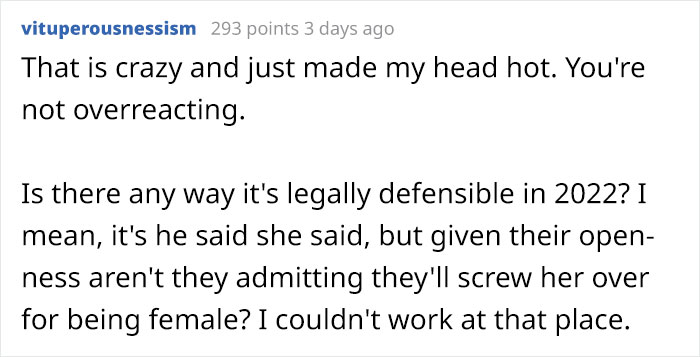 Man Is 'Completely Gobsmacked' By Wife's Sexist Boss Who Won't Give Her A Raise Because Her Husband Has A Good Salary