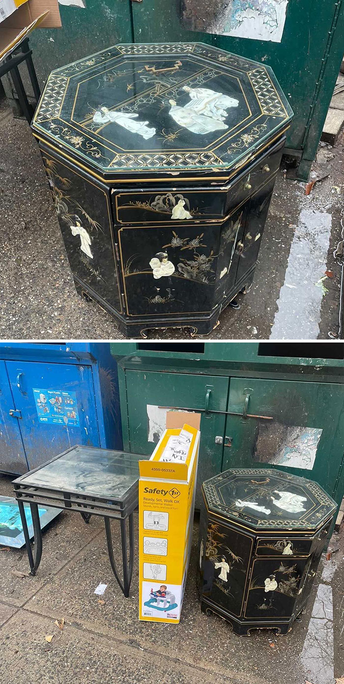 Gotta Love A Piece Of Furniture That Tells A Story! West 102nd Between Columbus And Amsterdam!