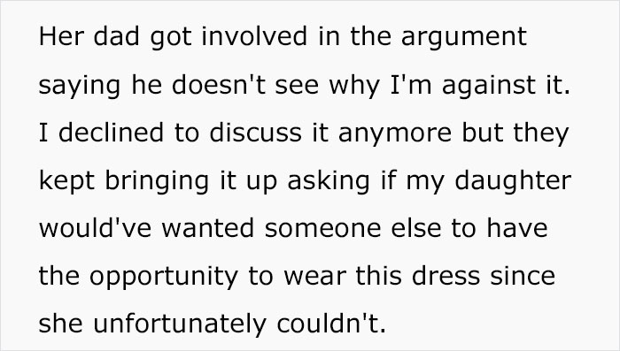 Mom Asks If She Was Wrong To Refuse To Let Her Stepdaughter Use Her Deceased Daughter&rsquo;s Wedding Dress